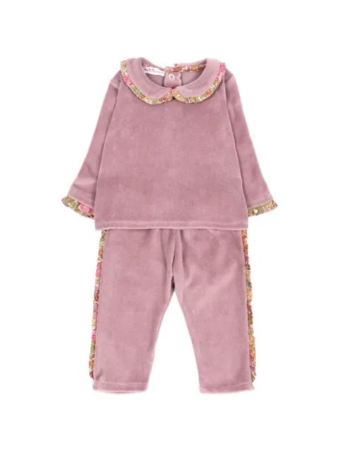 Pesciolino Rosso Kids floral-trim ruffled pajamas