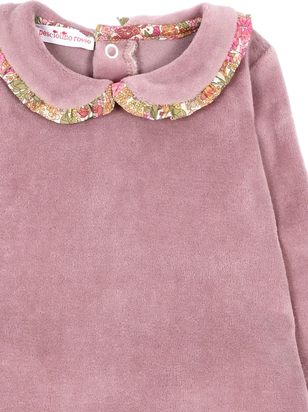 Pesciolino Rosso Kids floral-trim ruffled pajamas Roze