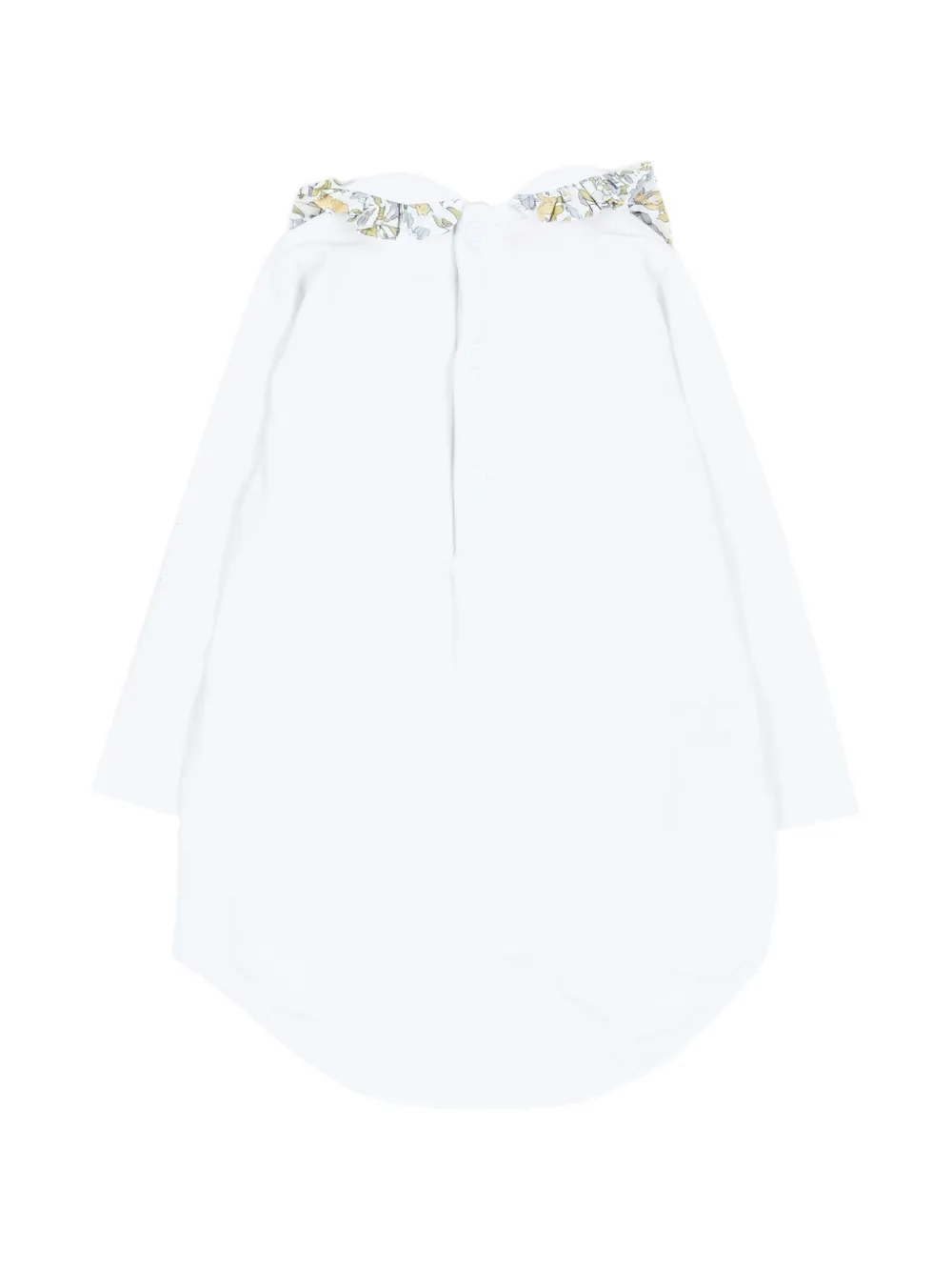 Pesciolino Rosso Kids floral-trim Peter Pan collar bodysuit Beige