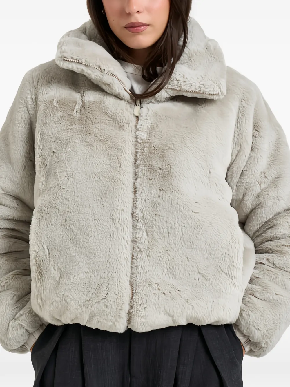 Save The Duck reversible faux-fur jacket Grijs