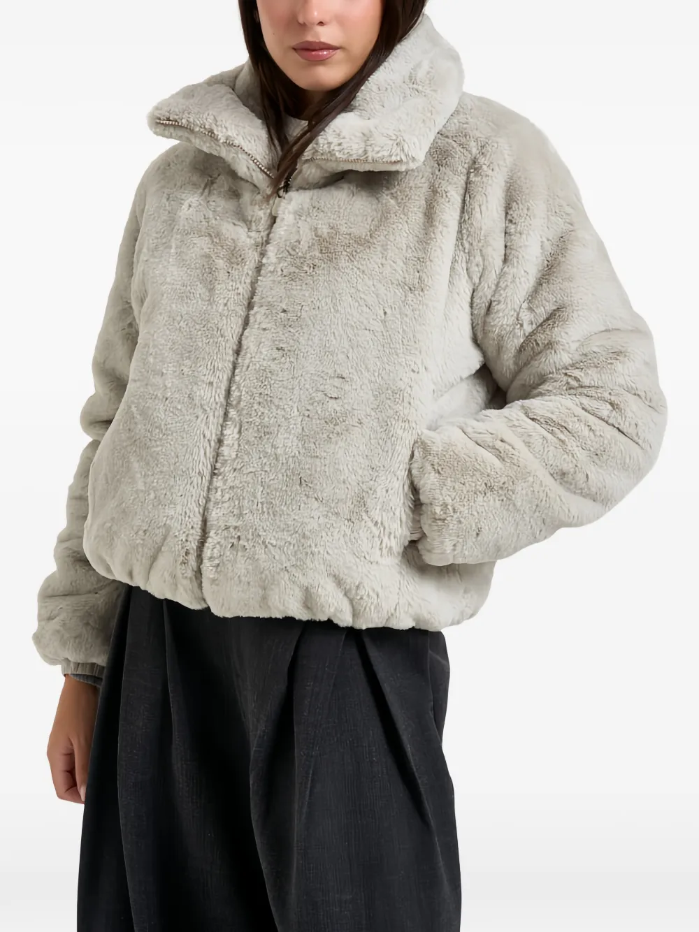 Save The Duck reversible faux-fur jacket Grijs