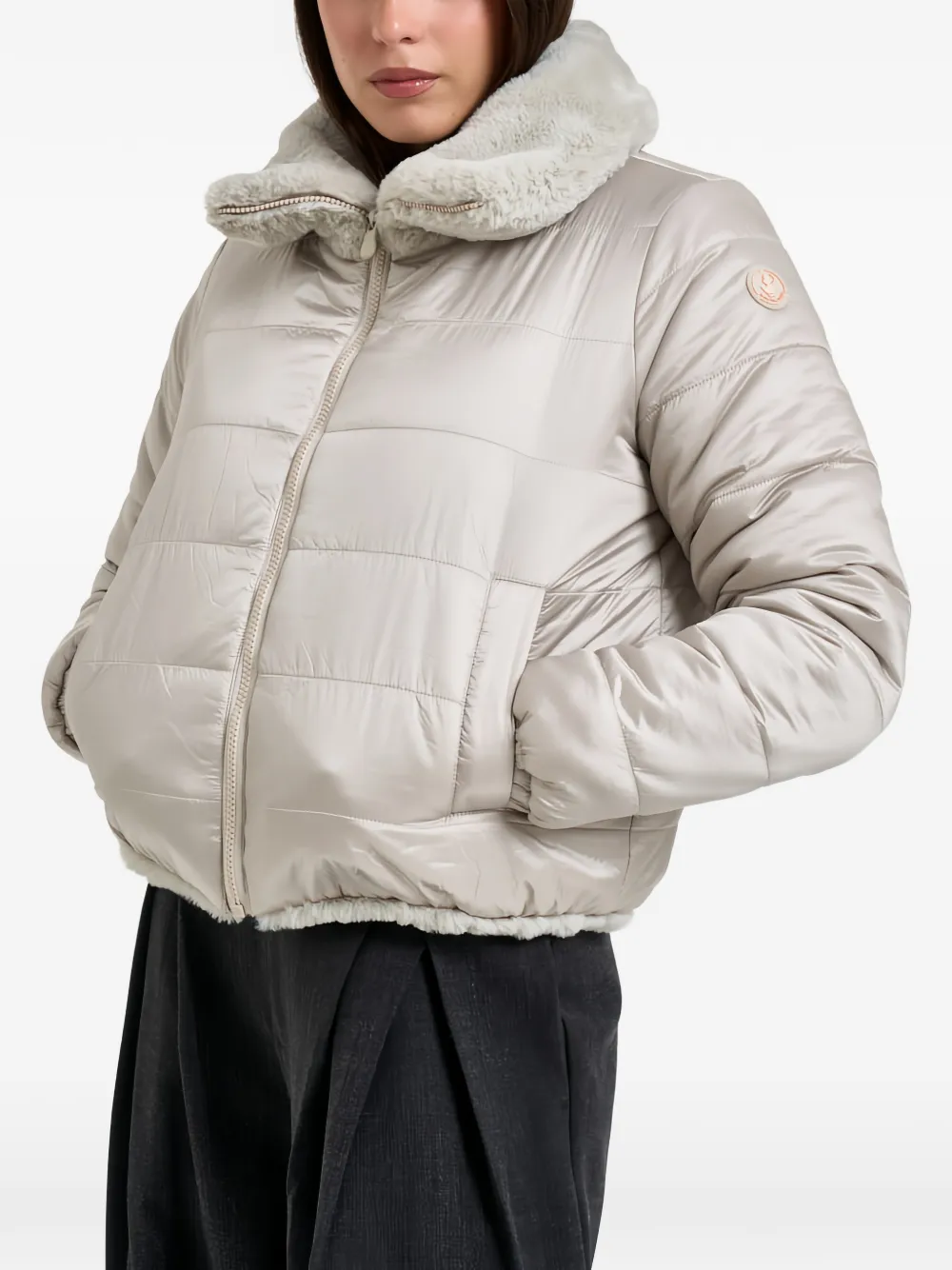 Save The Duck reversible faux-fur jacket Grijs