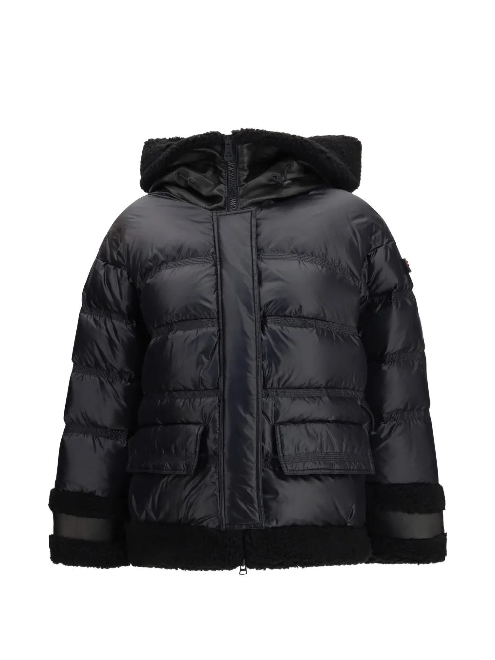 Peuterey faux-fur trim puffer jacket Zwart