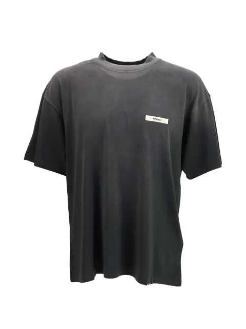 Represent faded-effect logo-patch T-shirt