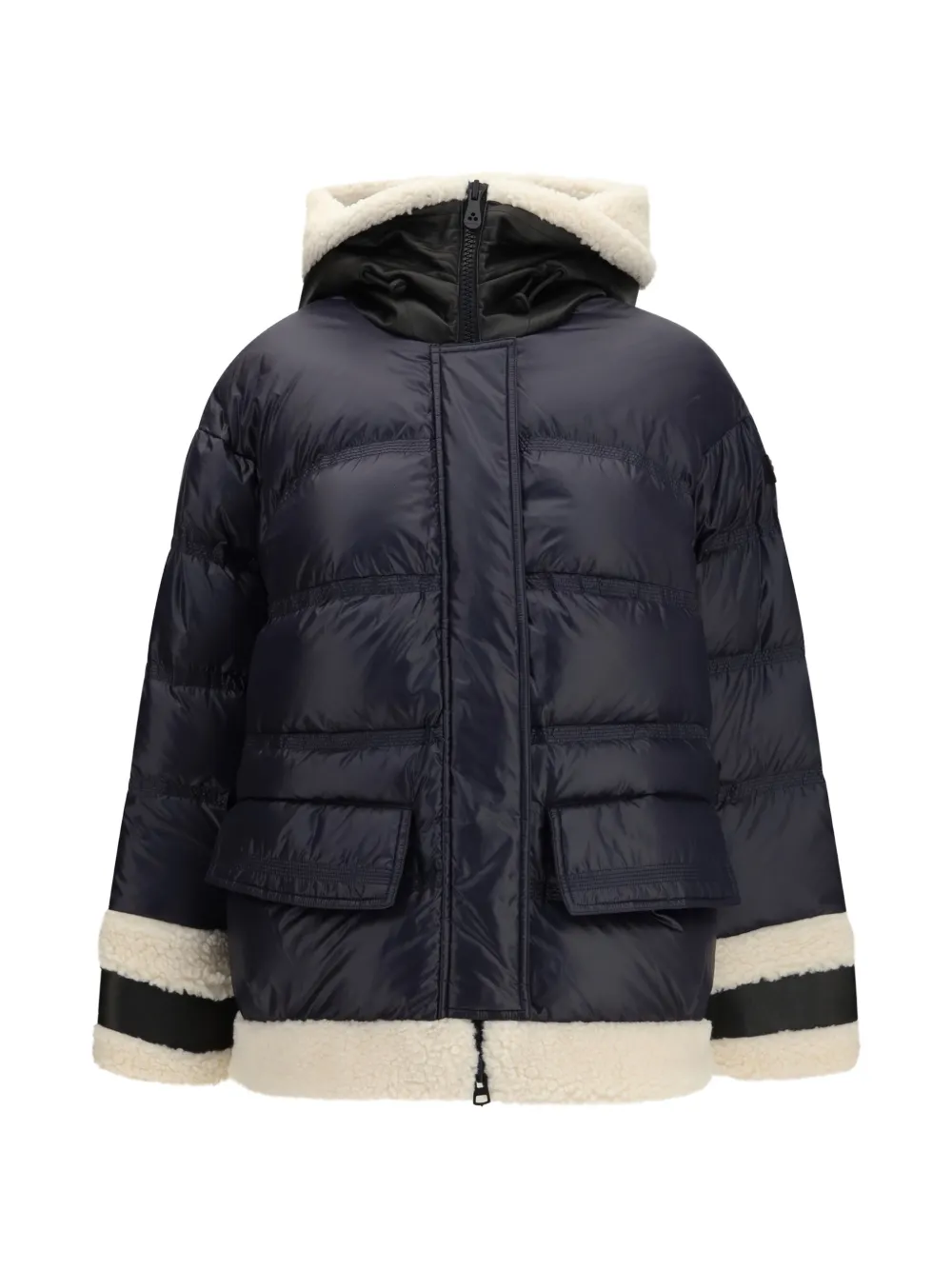 Peuterey faux-fur trim puffer jacket Blauw