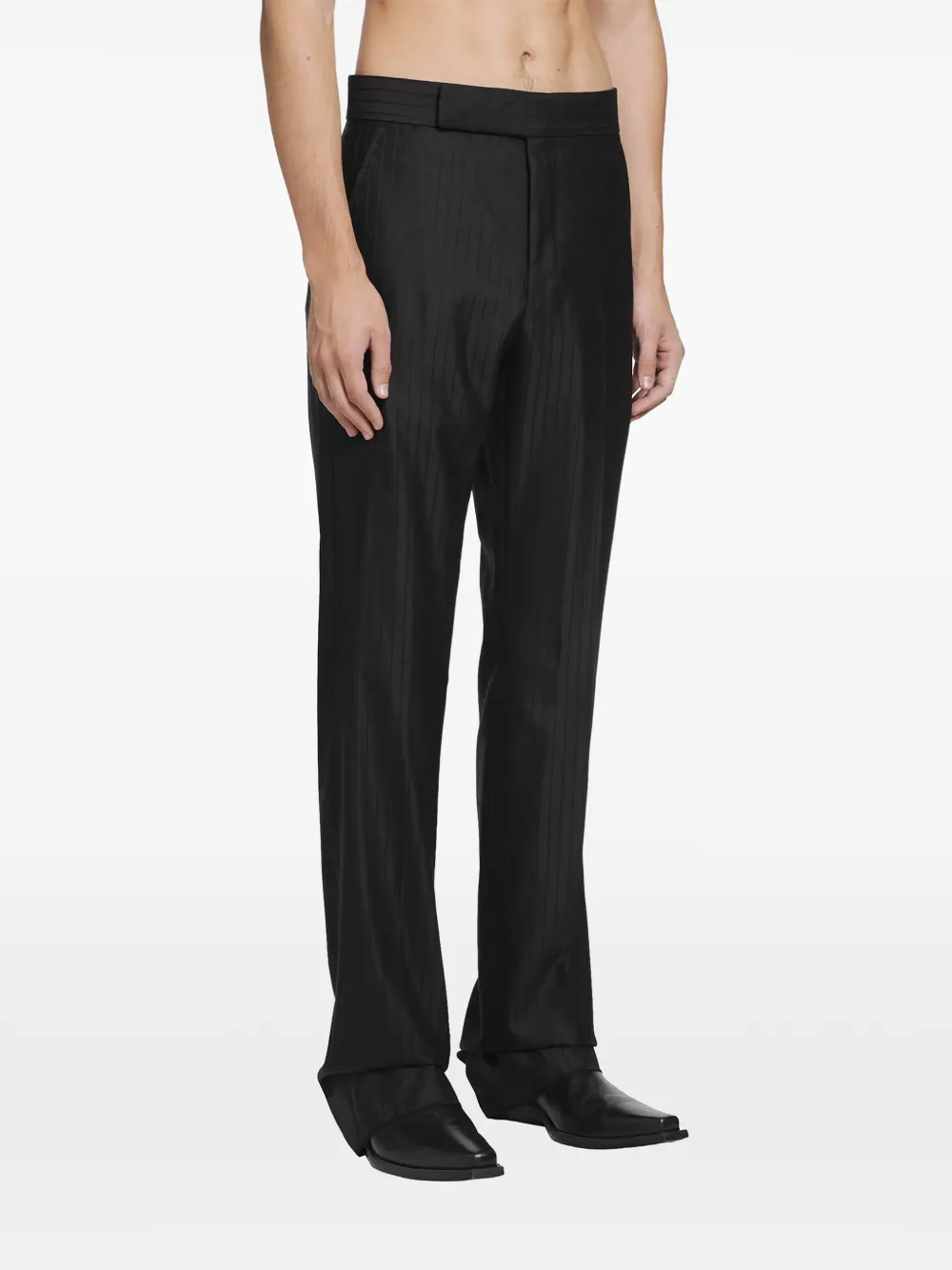 TOM FORD broken-twill satin-stripe trousers Bruin