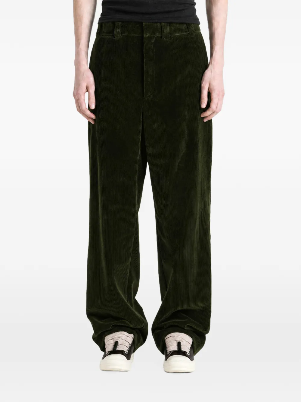 Rier corduroy wide-leg trousers Groen