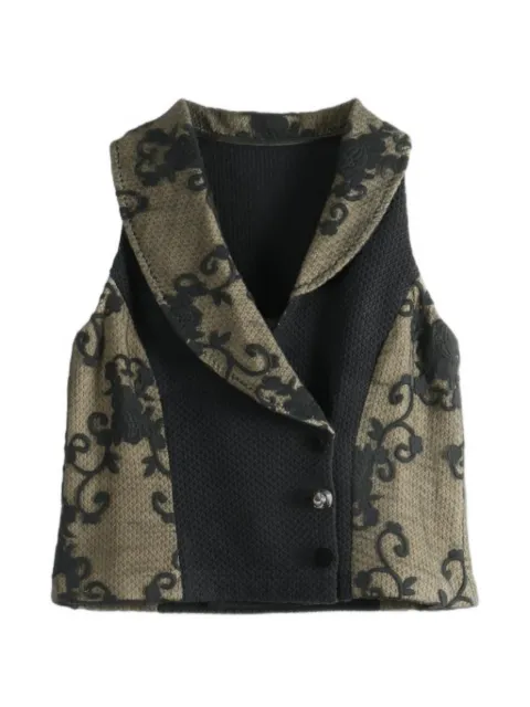 COMMUNS floral-pattern shawl-collar vest