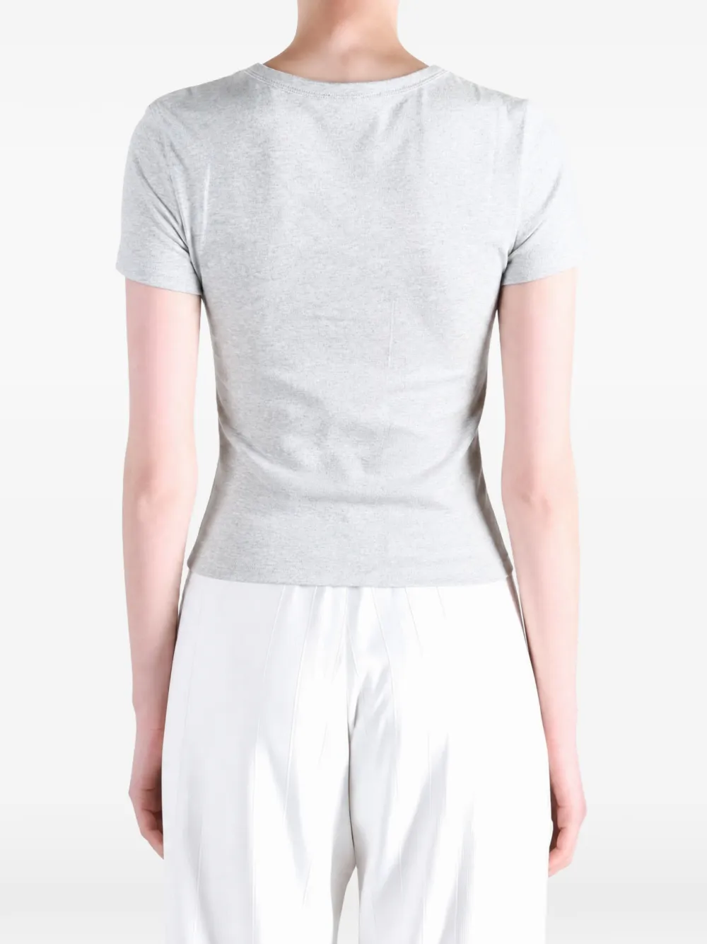Sporty & Rich Vanessa logo-embroidered T-shirt Grijs