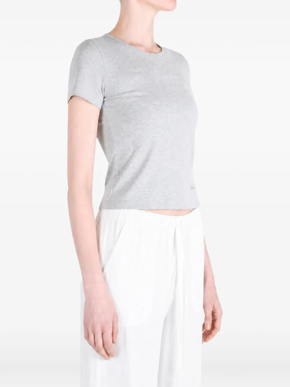 Sporty & Rich Vanessa logo-embroidered T-shirt Grijs