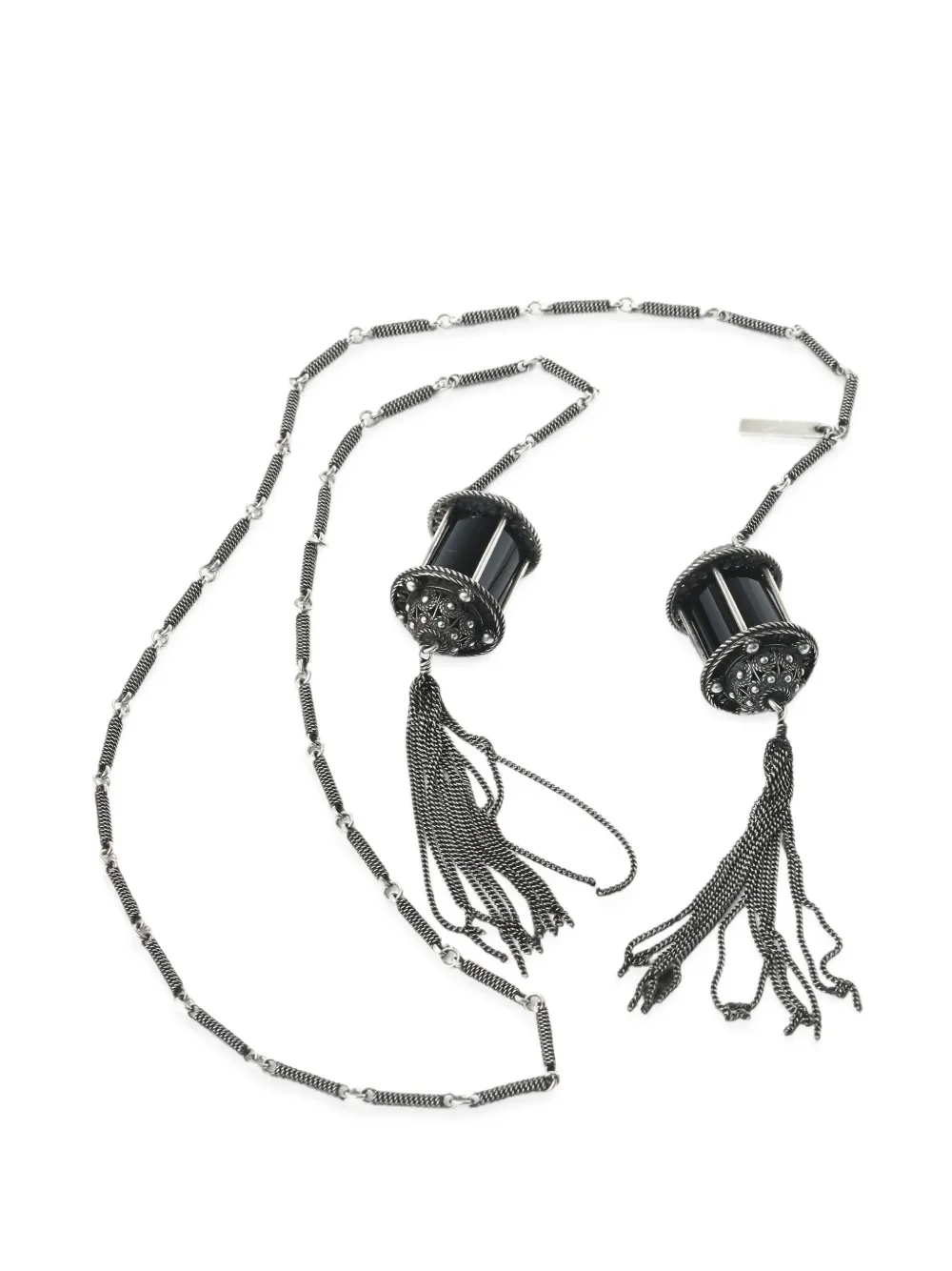 Ann Demeulemeester Kator tassel-detail lantern necklace - Argento