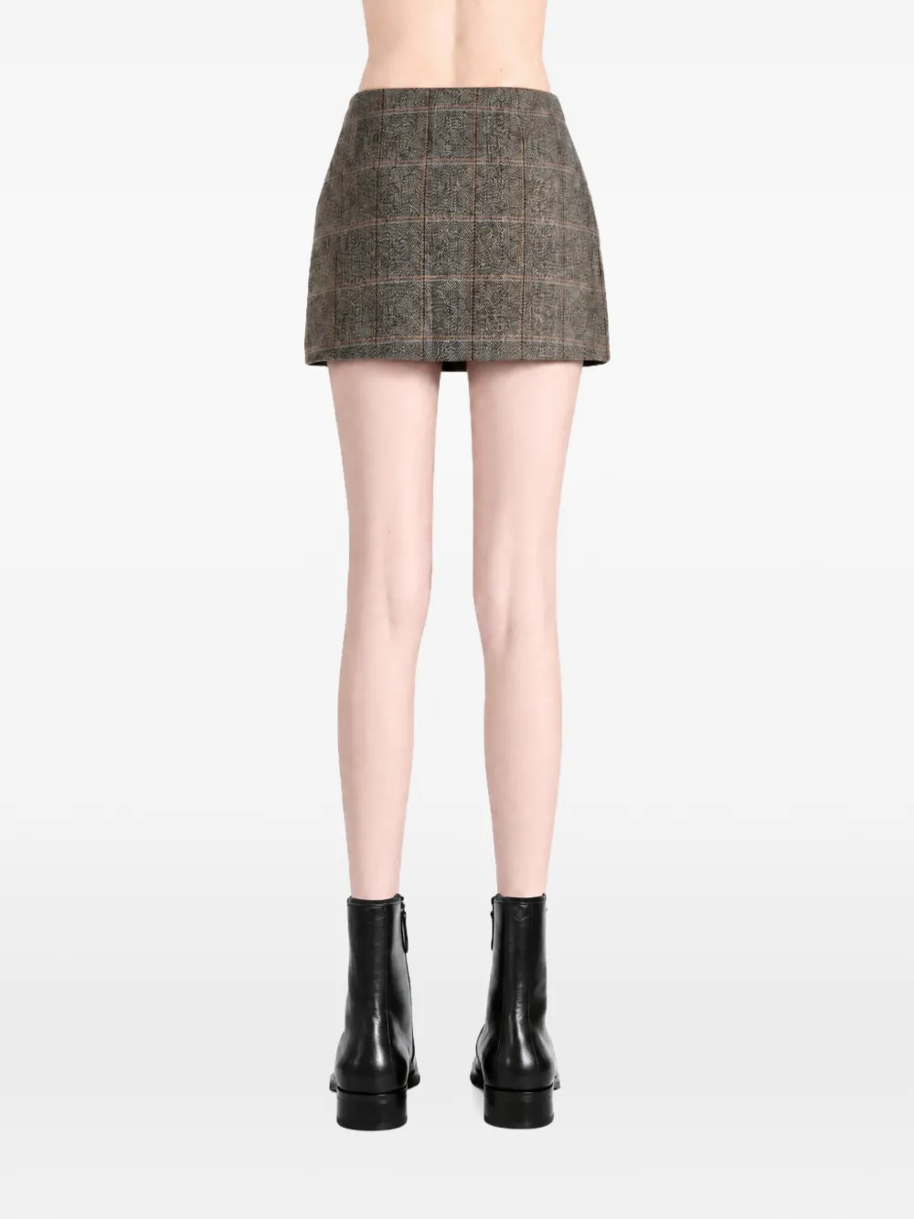 Sporty & Rich Astrid check wrap mini skirt Bruin