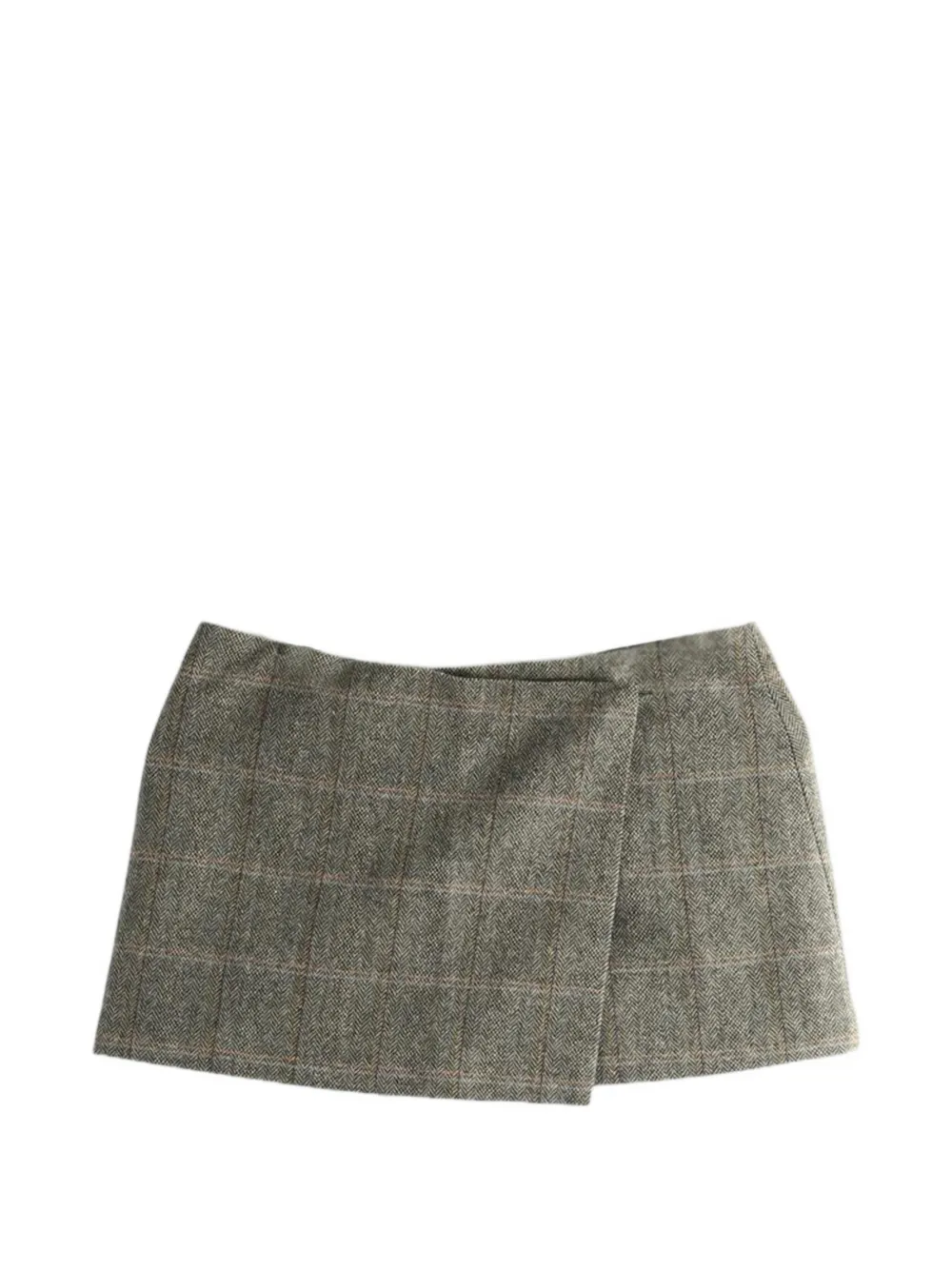Sporty & Rich Astrid check wrap mini skirt Bruin