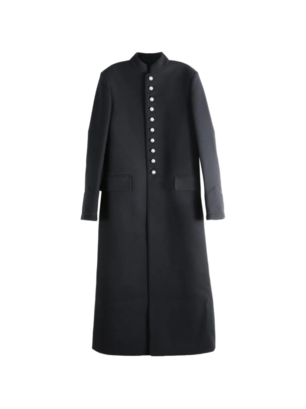 Ann Demeulemeester Alma button-up stand-collar coat - Black