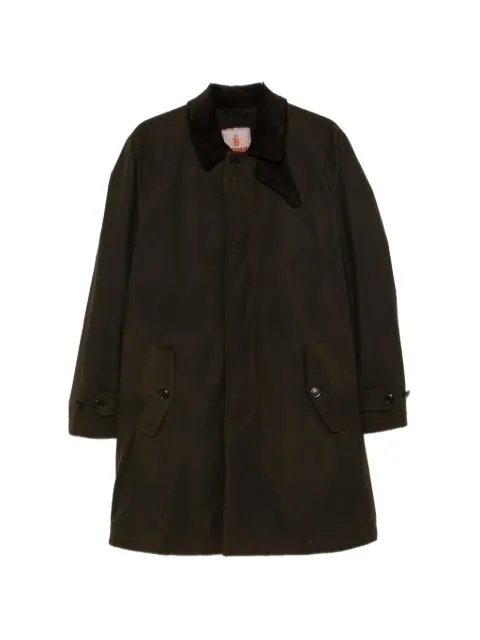 Baracuta corduroy-collar single-breasted coat