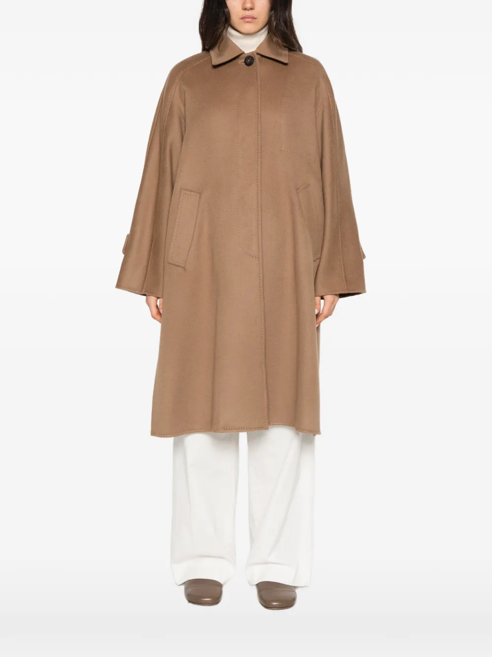 Max Mara button-fastening coat Bruin
