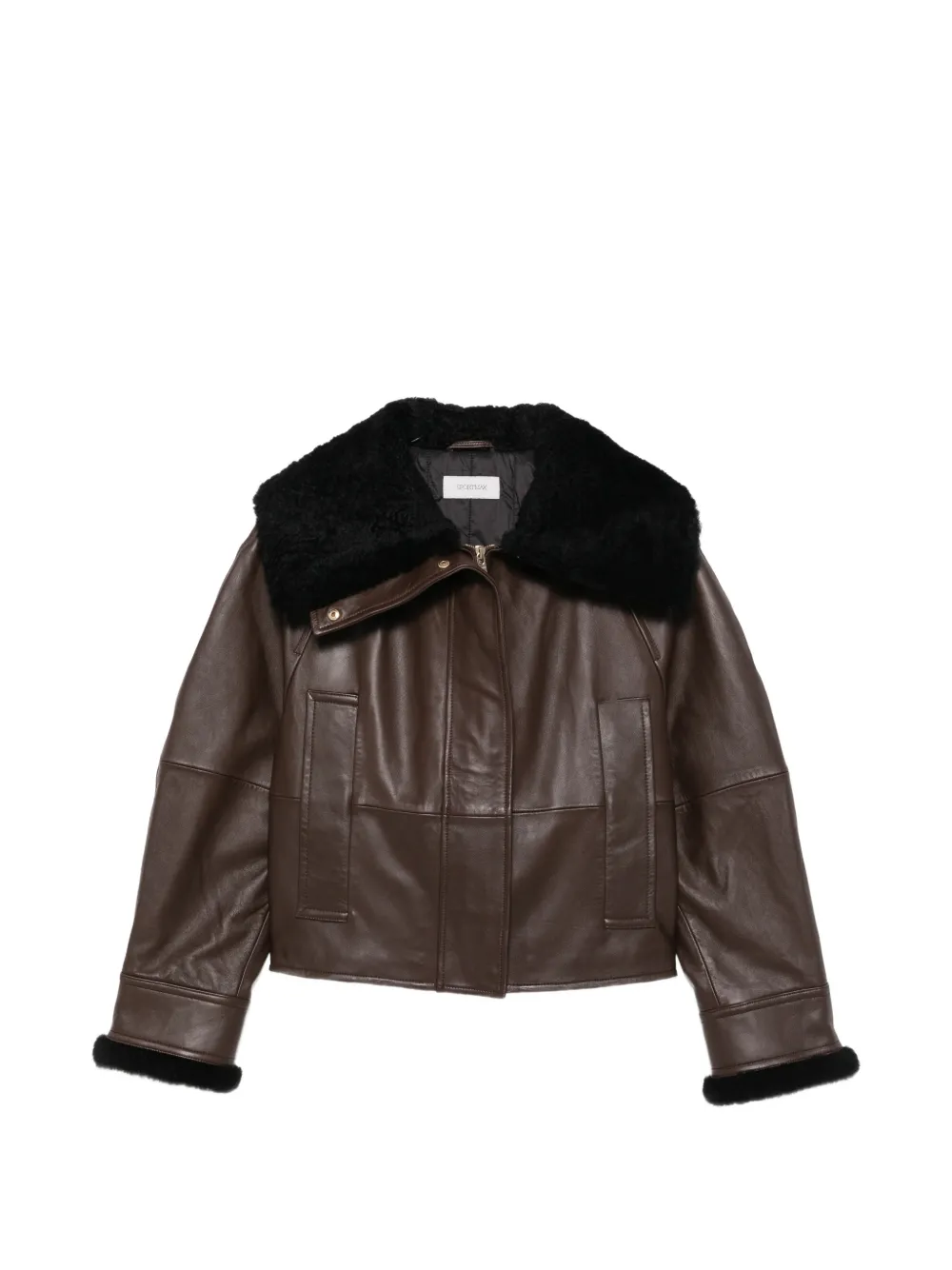Sportmax shearling-trim leather jacket Bruin