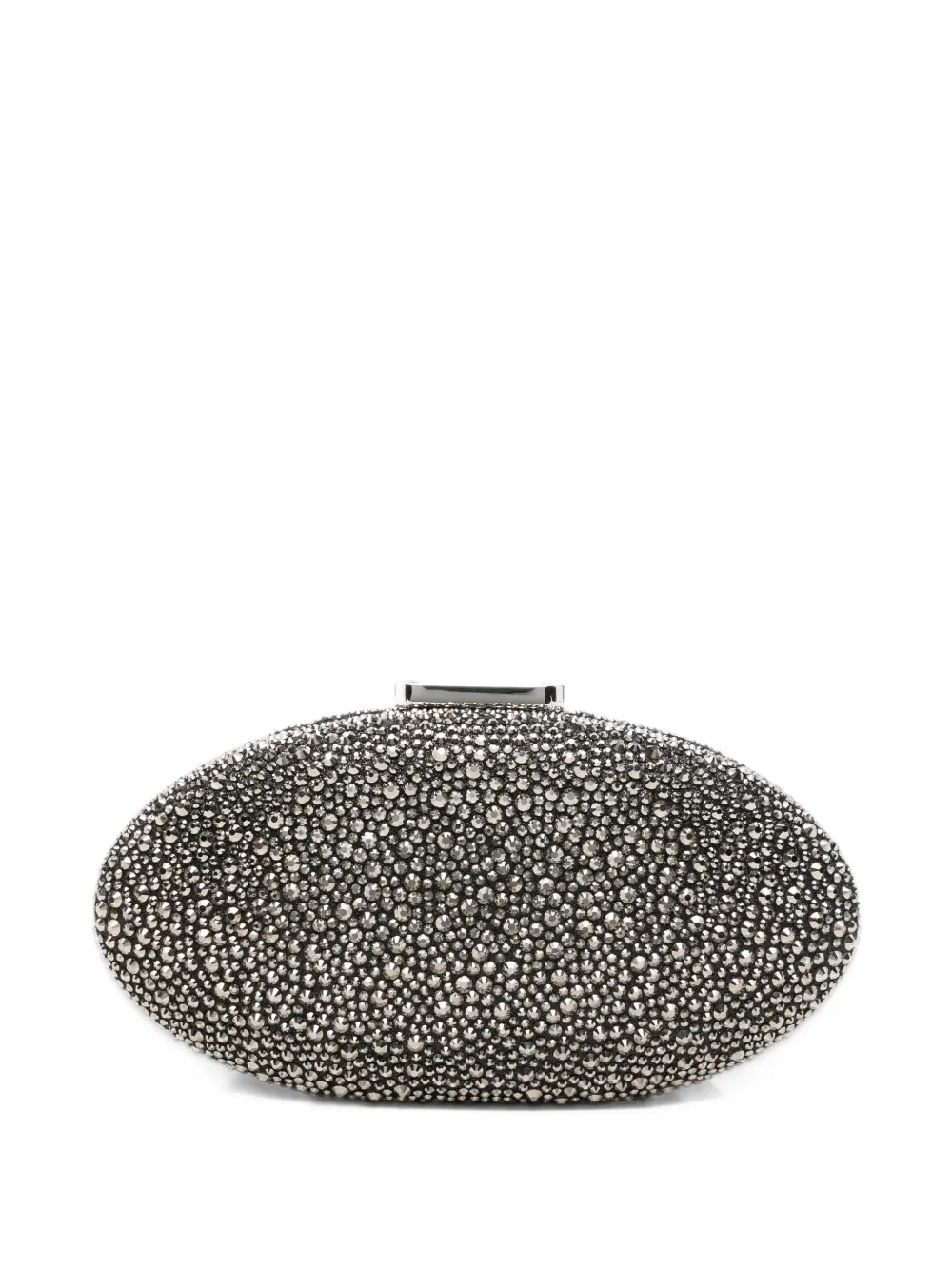 TWENTY FOURHAITCH Indare crystal-embellished oval clutch bag - Nero