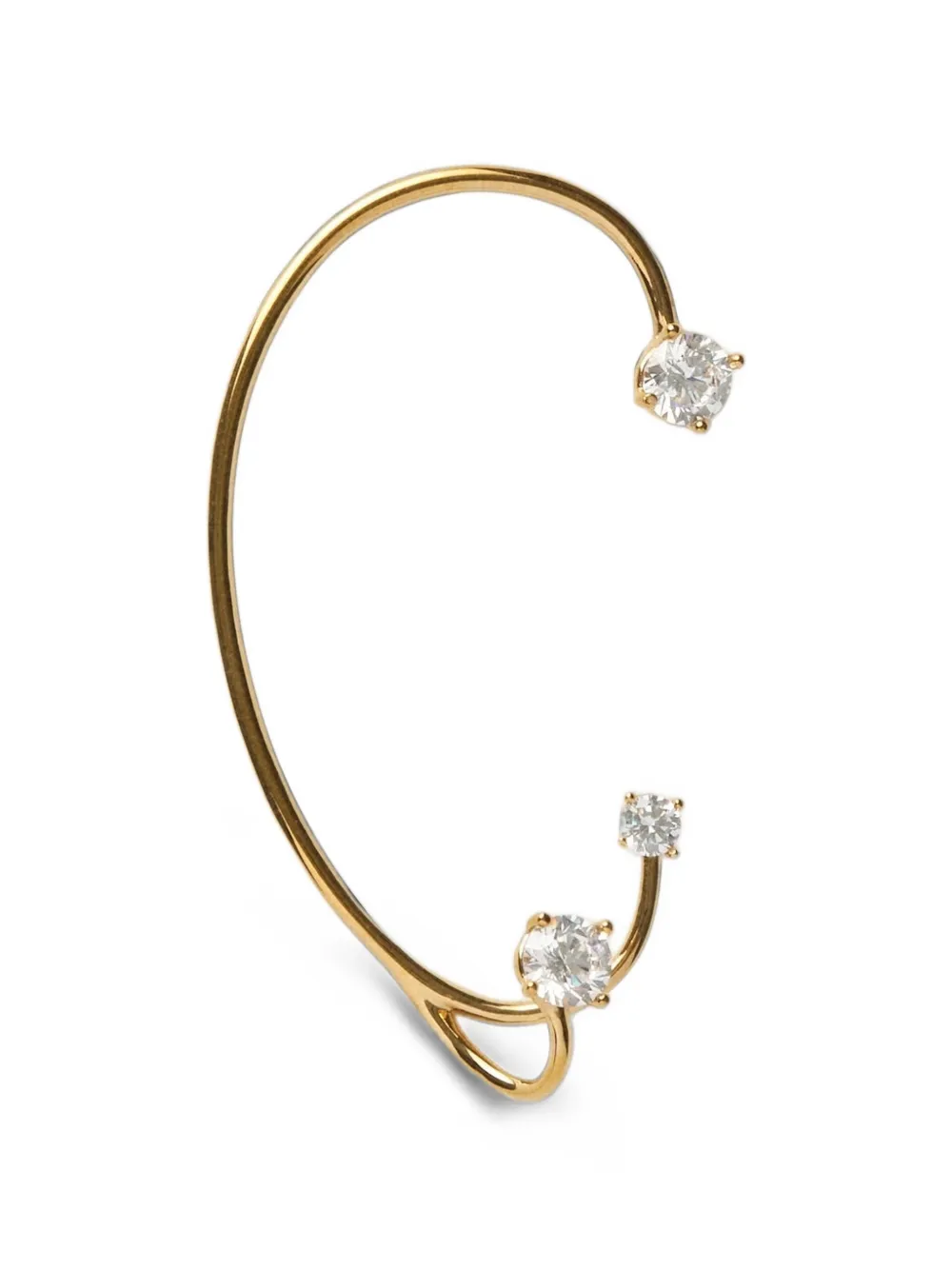 Panconesi Three Point crystal single ear cuff - Oro