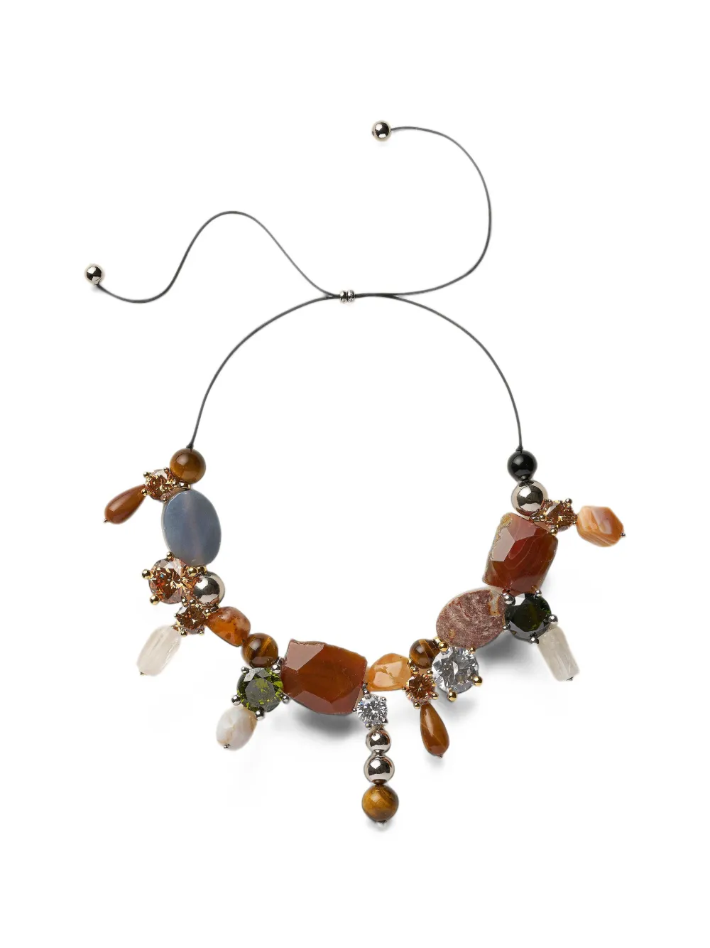 Panconesi Ascolto stone-embellished necklace - Marrone