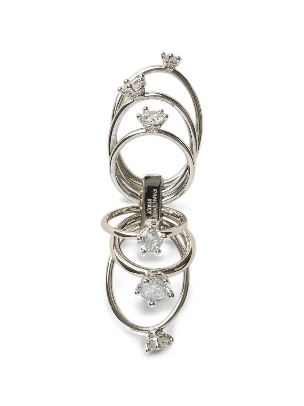 Panconesi Diamanti Orbit engraved-logo ring - Argento