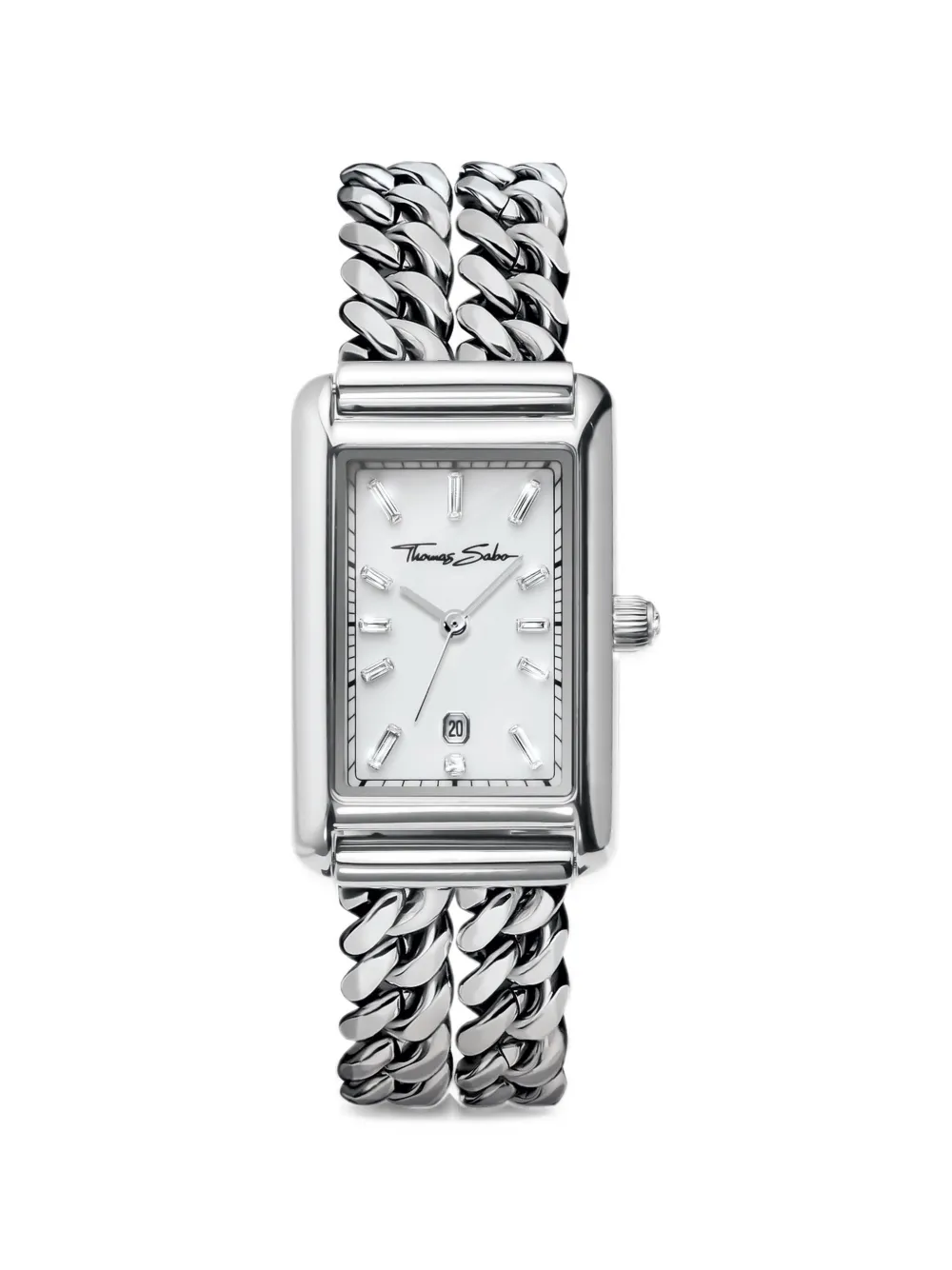 Thomas Sabo Elegance rectangular 22mm watch - Bianco