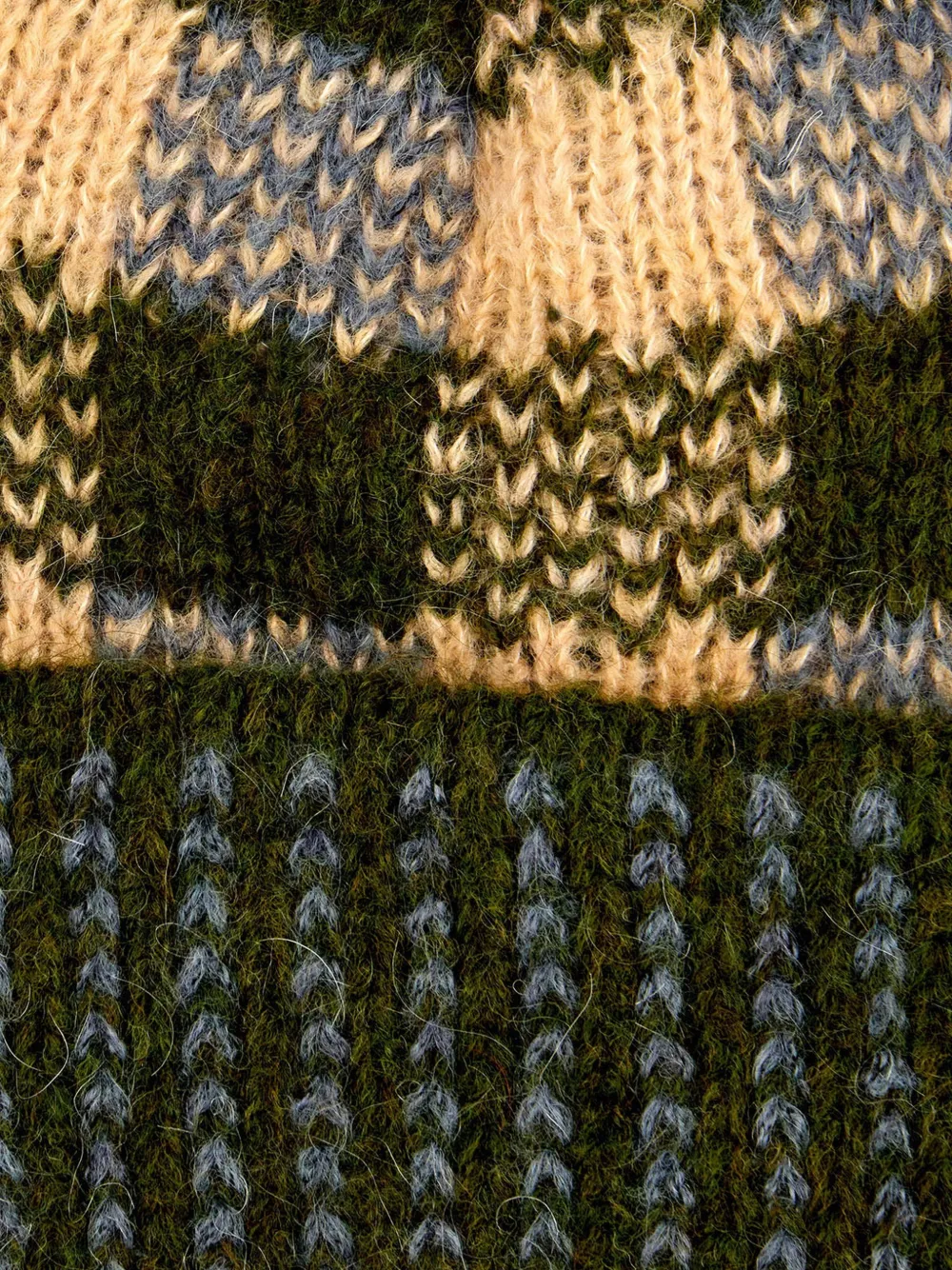 Gallo Geruite muts van mohairblend Groen
