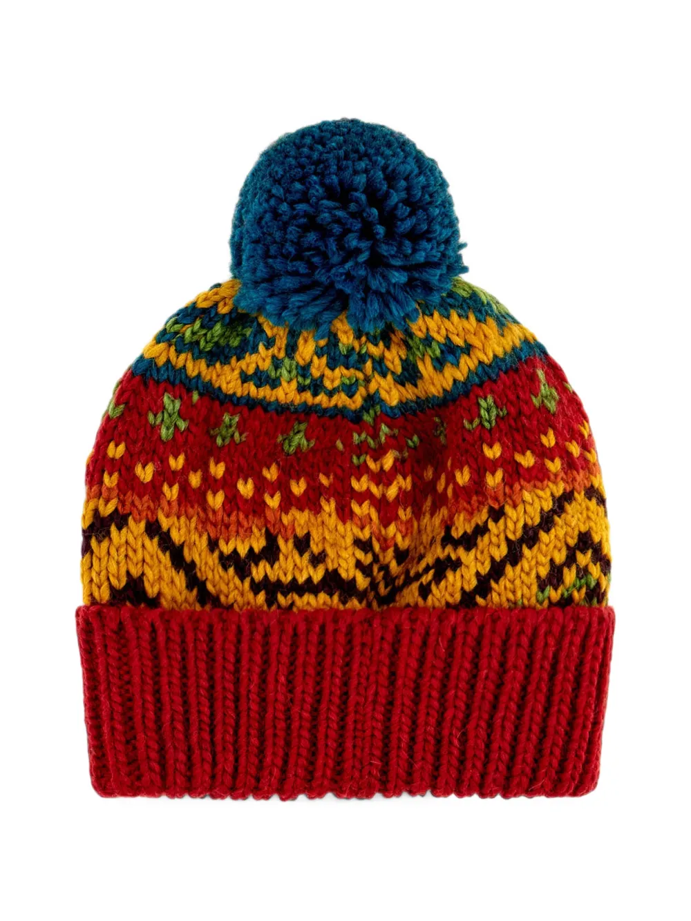 Gallo fair isle-knit pom-pom beanie hat - Rouge Gallo fair isle-knit pom-pom beanie hat - Rouge
