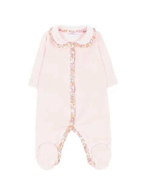 Pesciolino Rosso Kids floral-trim ruffled babygrow
