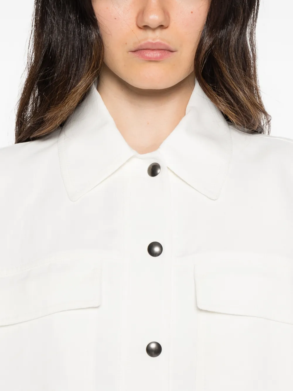 Brunello Cucinelli button-up bomber jacket Wit