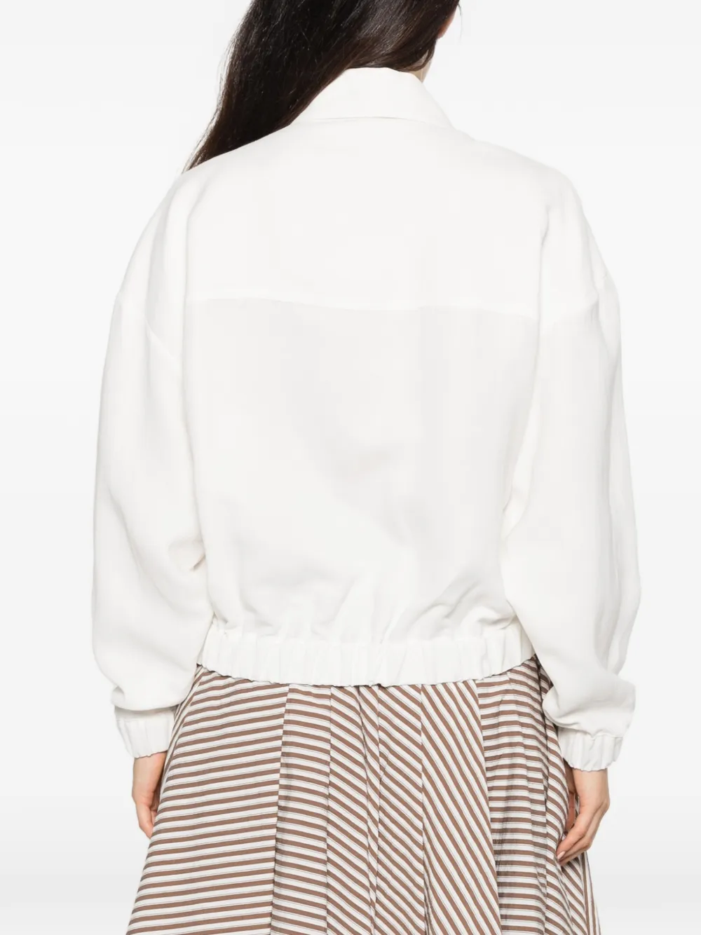 Brunello Cucinelli button-up bomber jacket Wit