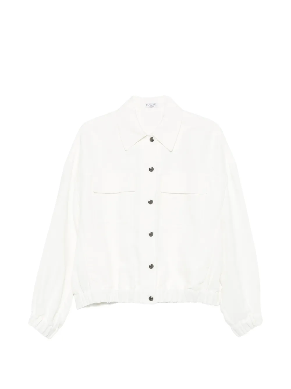 Brunello Cucinelli button-up bomber jacket - Bianco