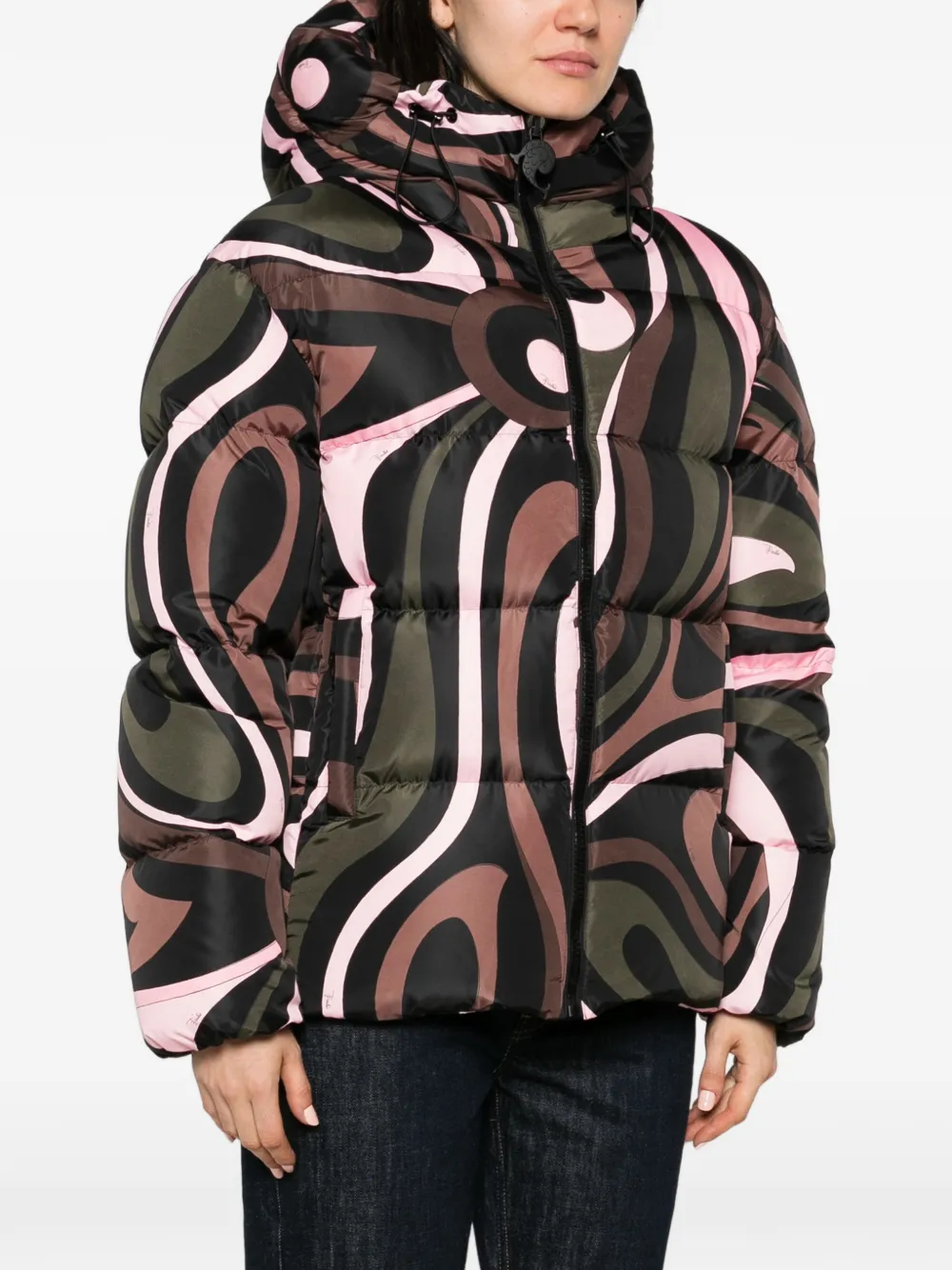 PUCCI Iride-print padded jacket Zwart