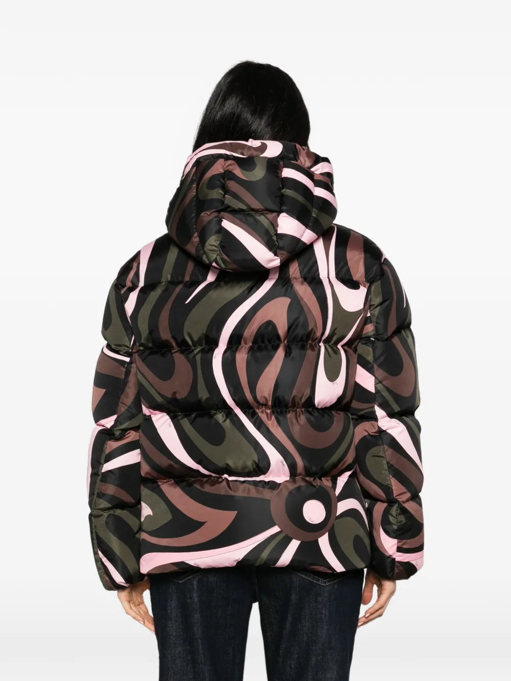 PUCCI Iride-print padded jacket Zwart
