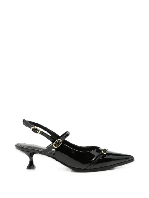 gioseppo Sabin patent-finish buckle-detail pumps
