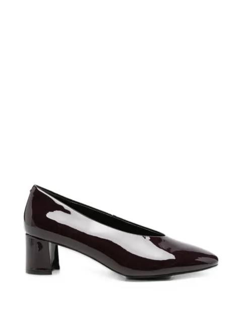 gioseppo patent-finish block-heel pumps