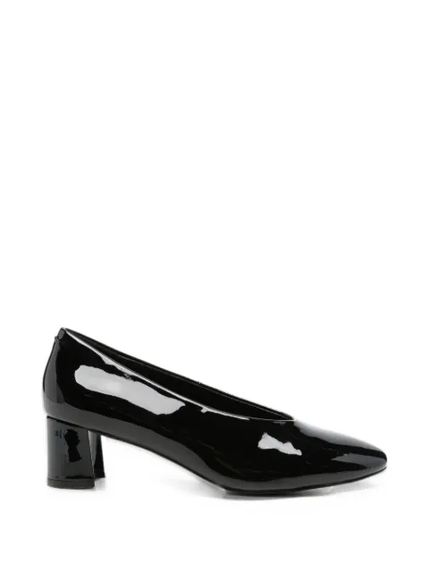 gioseppo patent-finish block-heel pumps