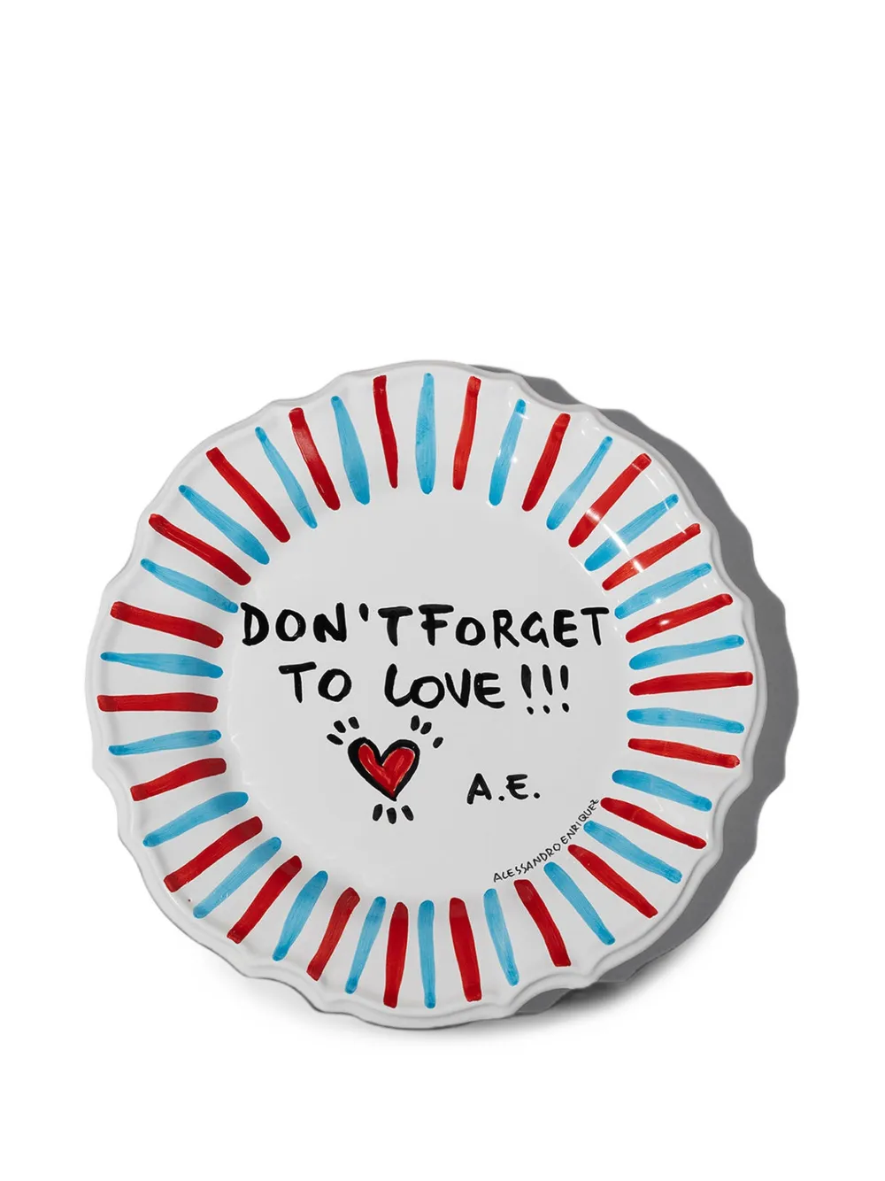 alessandro enriquez Don’t Forget to Love! ceramic plate - Weiß