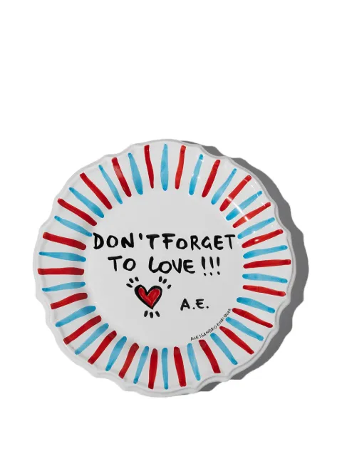 alessandro enriquez Don’t Forget to Love! ceramic plate