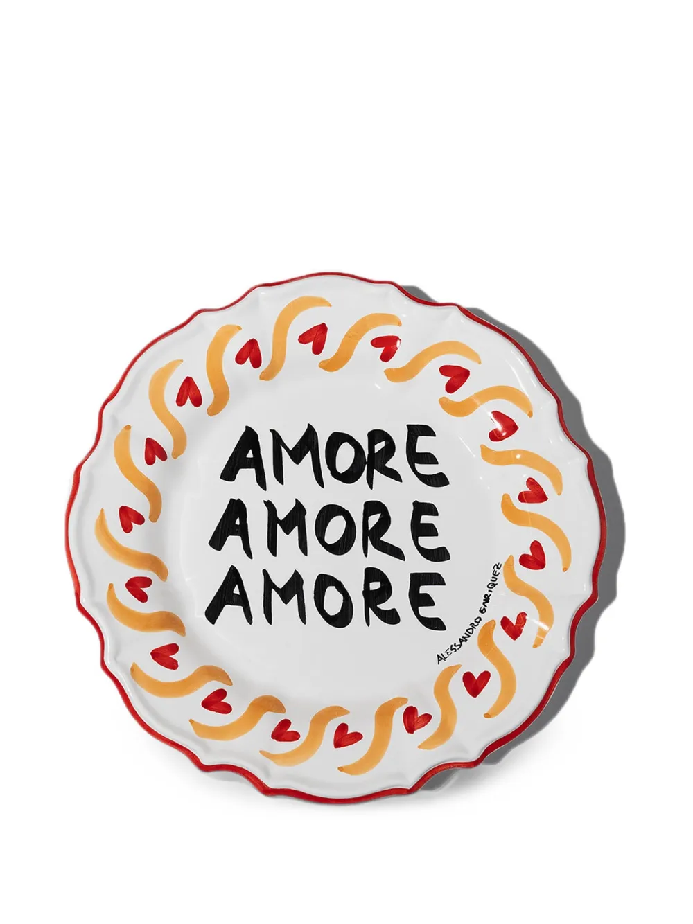 alessandro enriquez Amore scalloped plate - Weiß