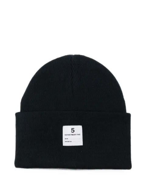 Department 5 logo-patch ribbed-knit beanie hat