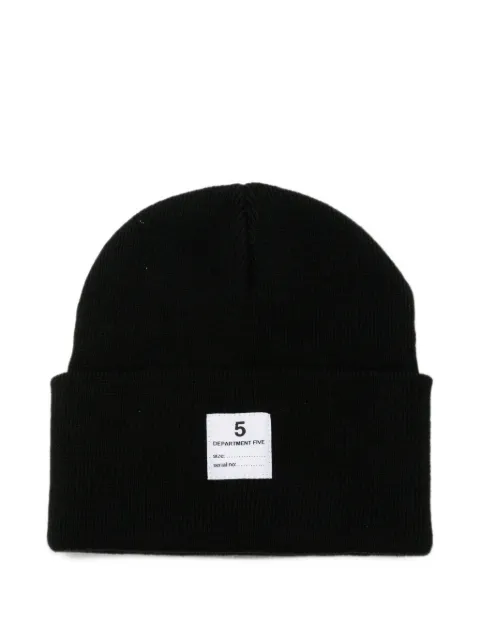 Department 5 logo-patch ribbed-knit beanie hat