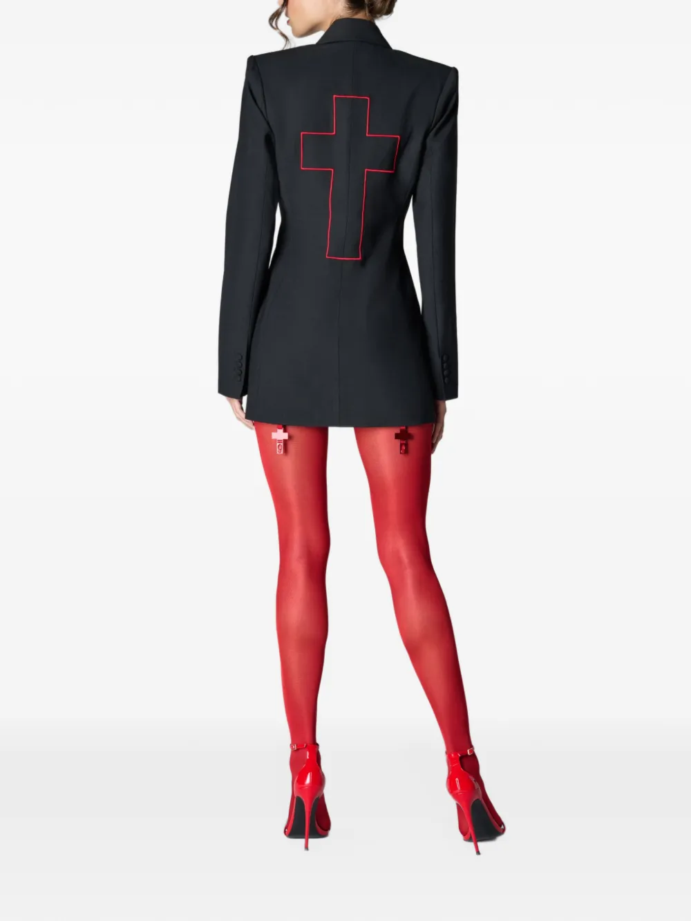 SCANDALE Inspiration Divine blazer met kruisborduurwerk Zwart