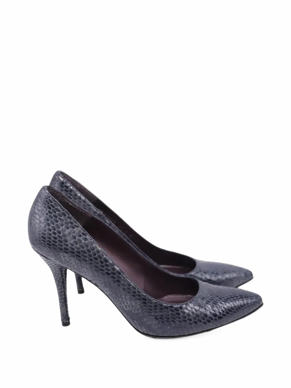 Stuart Weitzman snake-embossed pointed pumps - Blau