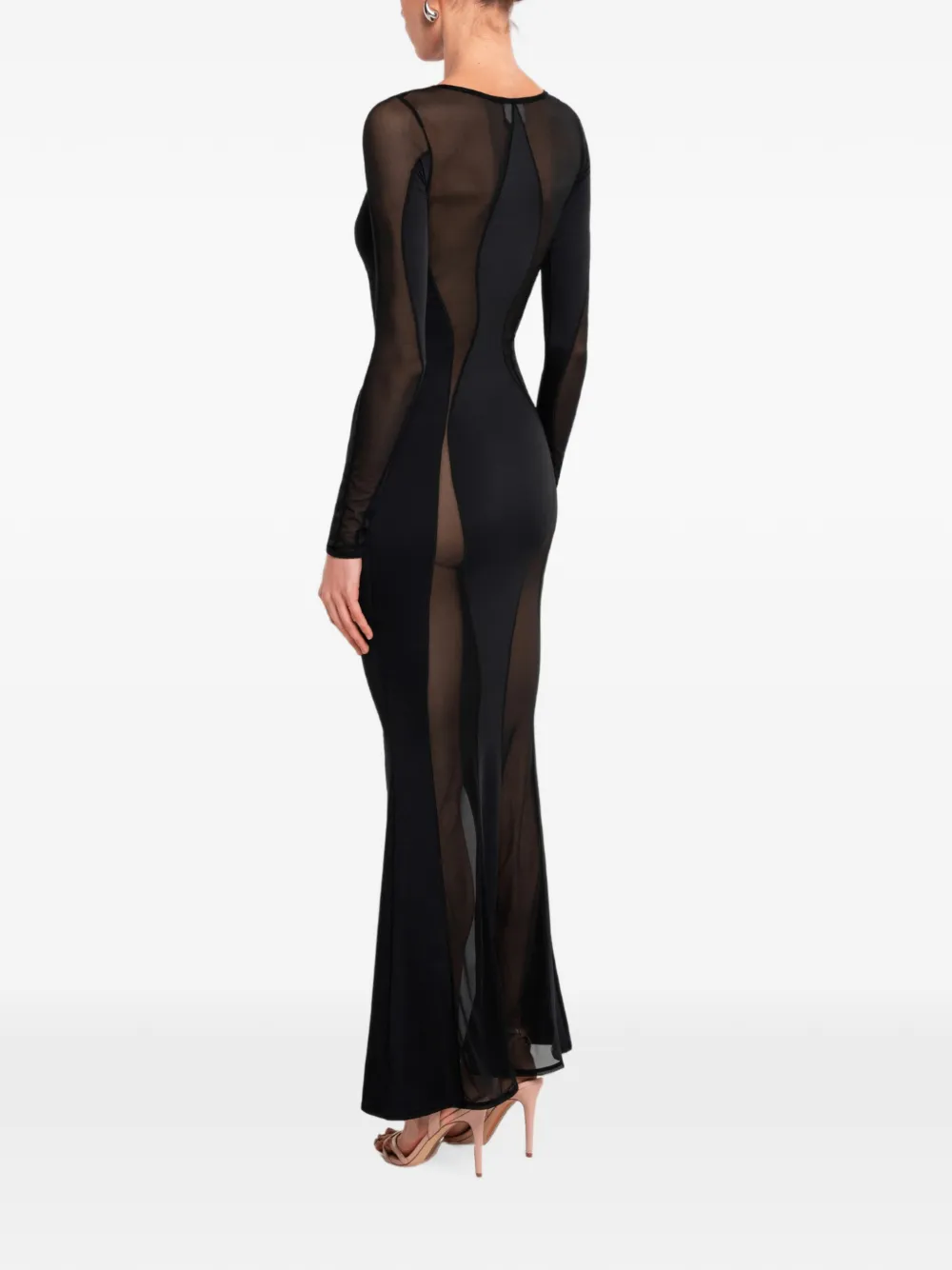 OW Collection Maxi-jurk met vlakken Zwart
