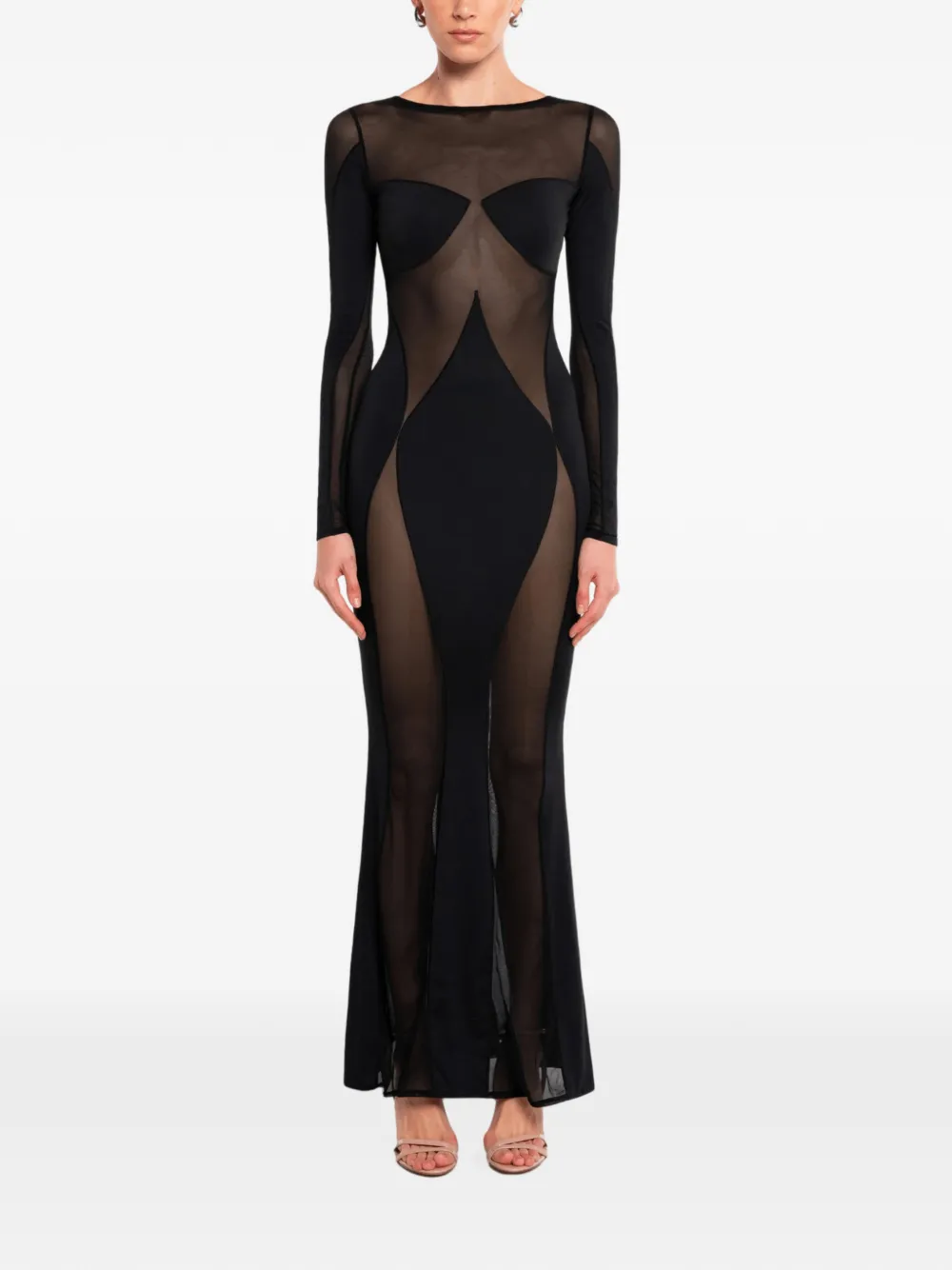 OW Collection Maxi-jurk met vlakken Zwart