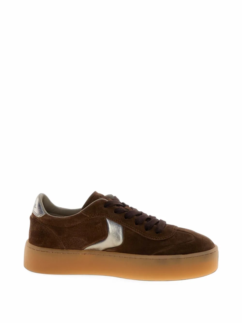 Voile Blanche Mind 02 W metallic-effect leather sneakers - Braun