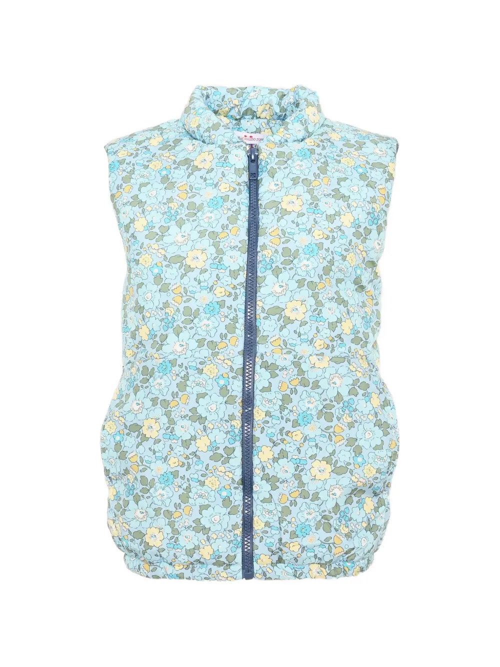 Pesciolino Rosso Kids Betsy floral-print quilted gilet - Blau