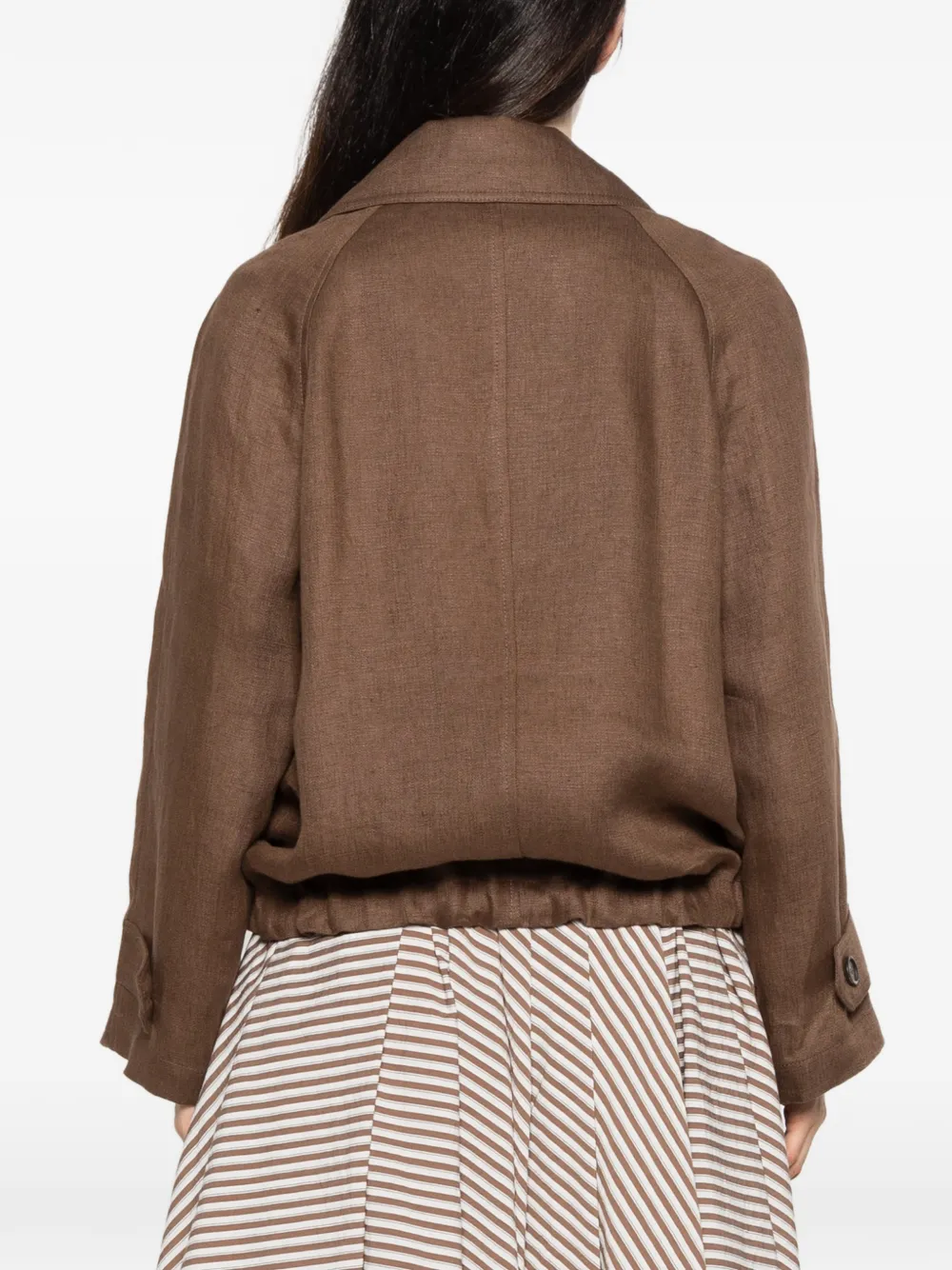 Brunello Cucinelli drawstring-hem notch-lapels jacket Bruin