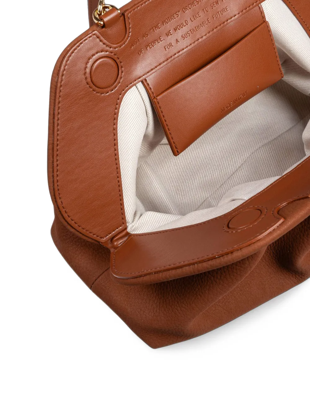 Themoirè medium Bios ruched clutch bag Bruin